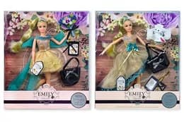 Лялька "Emily" QJ079B/QJ079 2 види , з сумочкою і аксесуарами, в коробці 33*28*6см