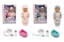 Пупс 40 см YL2440A-B/YL2440A-I інтерактивний з аксесуарами, горщик, кліпає, 2 види, коробка 37,9*15,5*26,5 см