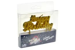 Свічка для торту 'Happy Birthday' рожеве золото ТМ 'Твоя забава'