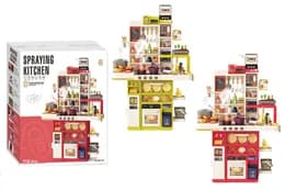 Кухня 889-363/364 з посудом, на батарейки,музика,світло,пар,тече вода,їжа змінює колір, 2кол. в коробці 56x16x46,5см