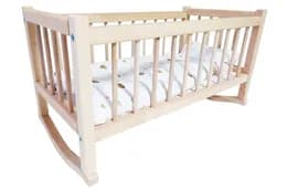 Ліжечко для ляльок 04331 дерев'яне з постіллю р.48x25x27 см