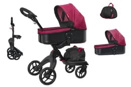 Візок для ляльки 9631A GLORIA DEEP RED з сумкою, металева, в коробці р.68x29,5x36 см CARRELLO