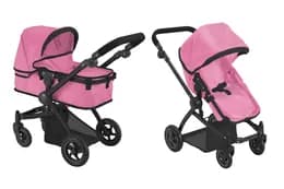 Візок для ляльки 2в1 9651B MAESTRO BAG PINK з сумкою металевий, в коробці р. 52,5x15x38 см CARRELLO