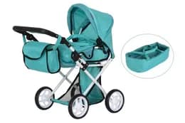Візок для ляльки CARRELLO UNICO 9346 GREEN з сумкою металевий, коробка 45*15*36,5 см