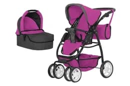 Візок для ляльки 2в1 CARRELLO AVANTI 9662 ROSE RED з сумкою металевий, коробка 60,5*18,5*38,5 см