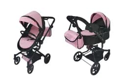 Візок для ляльки 9695+BAG PINK "FORTUNA" 2в1 з сумкою, в коробці р.60x38x17 см CARRELLO