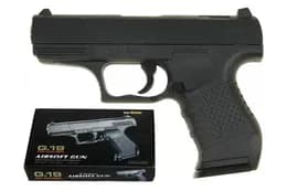 Пістолет страйкбольний G.19 Walther P99 метал, чорний, коробка 48x20x43 см Galaxy