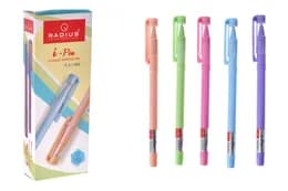 Ручка I-Pen кулькова 12шт. синя, пастельний корпус Radius
