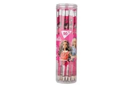 Олівець YES  Barbie чорнографітний круглий з гумкою  в пластиковому тубусі 36шт