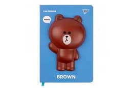 Блокнот-сквіш YES А5, 128 арк., лін. "Line Friends. Brown" твердий