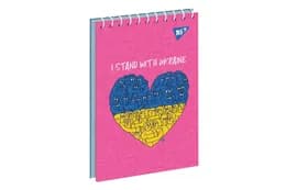 Зошит для записів YES Stand with Ukraine 151962 МІКС А6/80 од. спіраль(продається уп. 6шт)