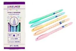 Ручка масляна 902ML "PASTEL" 0.7 мм, синя Malevaro