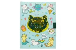 Блокнот на замочку з ручкою Котики W361961-A 19x20x25см, 70g, 56 л