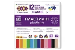 ПЛАСТИЛІН  ZIBI-6233 CLASSIC 12кольорів (240 г) 20шт