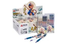 Ручка автоматична пише/стирає синя  33290, дизайн 38 (12 шт.в уп)