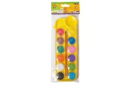 Акварель Zibi 12 кольорів, пласт./кор., з пензлем, жовтий, KIDSLine ZB.6559-08