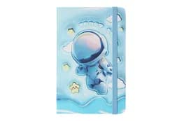 Книжка записна ZiBi ASTRONAUT на гумці, А6, 80 арк., клітинка., офсет крем., тверда лам. обкл., блакитна