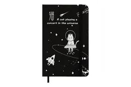 Книжка записна ZiBi COSMO на гумці, А6, 80 арк., клітинка., офсет крем., тв.лам.обл., чорна, KIDS