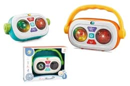 Радіо 503-12 на батарейки, музика, світло, 2 кольори, коробка 21*6*16 см