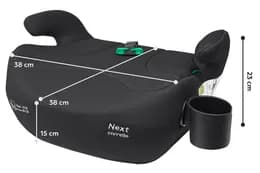 Автокрісло бустер CRL-16011A "Next" Midnight Black i-Size 125-150см+напр.рем, підсклянник CARRELLO