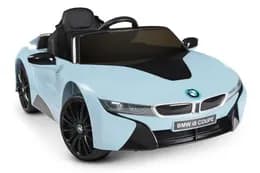 Електромобіль BMW i8 Coupe JE1001 синій, шкіряні сидіння, колеса EVA, MP3, Р/К, 12В*4.5АH, 2*25W