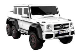Електромобіль Mercedes AMG G63 ABL 6 коліс., білий, шкіряні сидіння, колеса EVA, MP3, Р/К, 12В*7АH, 2*35W