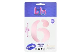 Фольгована кулька цифра "6" sugar pink Balun 30" 02416 (76 см) 1 шт