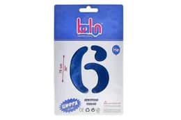 Фольгована кулька 16744 цифра "6" royal blue сатин 30" (76 см) 1 шт Balun