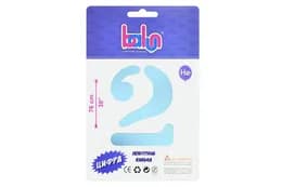 Фольгована кулька 02422 цифра "2" sugar blue 30" (76 см) 1 шт Balun