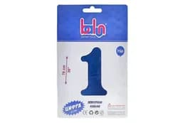 Фольгована кулька 16739 цифра "1" royal blue сатин 30" (76 см) 1 шт Balun