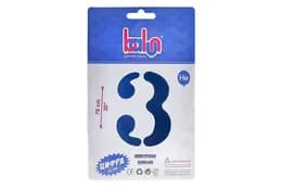 Фольгована кулька цифра "3" royal blue сатин Balun 30" (76 см) 16741 1 шт