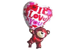 Фольгована кулька "Ведмедик з сердечком I love you" 83х49 см.