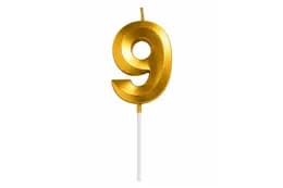 Свічка 03792 цифра "9" (4,5 см) золота 3D ТМ "Твоя забава"
