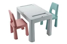 Комплект Multifun Teggi 1+2 (столик та кріселка) сірий/рожевий/бірюзовий TI-011-174 TEGA
