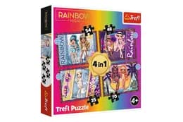 Пазли - 4в1 - 34614 "Модні ляльки RAINBOW HIGH", Trefl