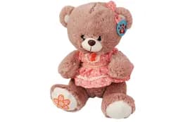 Ведмедик 2766/33 в платті коричневий р.33 см
