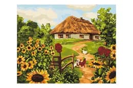 Набір для розпису по номерах 40x50 см KHO2280 "Українська хатинка" Ideyka