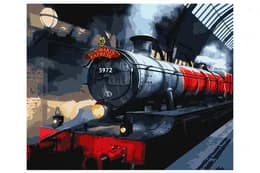 Набір для розпису по номерах 40x50 см KHO5210 "Harry Potter: Гоґвортський експрес" з фарбами металік extra Ideyka
