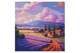 Набір з алмазною мозаїкою 40x40 см AMO7966 "Лавандове поле" Ideyka