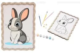 Картина по номерах "Кролик" дерев'яна, формат А4 Puz-22944 PuzzleOk
