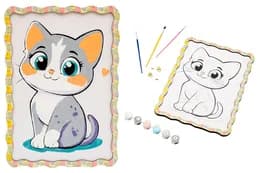 Картина по номерах Puz-22945 "Котик" дерев'яна, формат А4 PuzzleOk
