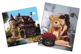 Набір для розпису по номерах 1+1 СKHO1402 "One million roses" 40х50 та "Затишний палац" 40х40 IDEYKA