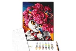 Картина за номерами: Квітуча киця BS53223 р. 40*50 см. Brushme