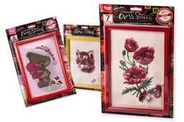Набір креативної творчості "Вишивка хрестиком на канві CROSS STITCH" VKB-01-01,02,03.,04...15 DANKO