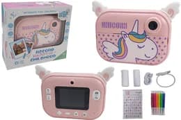 Фотоапарат з принтером "Unicorn" 2 камери (основна і фронтальна), MicroSD 32GB (в комплекті), USB,  відео 1080P, в коробці р.16*15,5*6см