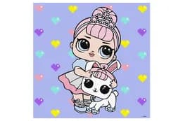Набір для розпису по номерах 40x40 см KHO6289 "L.O.L. TroopSurprise Crystal Queen With Crystal Bunny" Ideyka