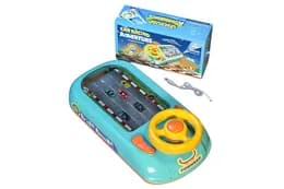 Дитячий музичний симулятор з кермом 661-8 гоночні пригоди, керувати кермом, об'їжджати проблеми, зарядка USB, в коробці 44x23x14 см.