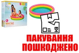 OUTLET Басейн 57412 Веселка (3 секціі, надувне дно, рем. комплект) в коробці р.114x25 см INTEX
