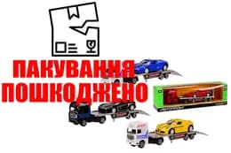 OUTLET Трейлер+машинка металева "Автопром" 7413/ AP7463, 1:50,2 кольори, коробка р. 25x6x7 см