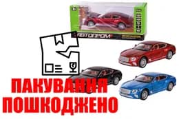OUTLET  Машина метал 7571  АВТОПРОМ 1:22, 3 кольори, батарейка,світло, звук, двері відкриваються, в коробці 29x15x14,5см